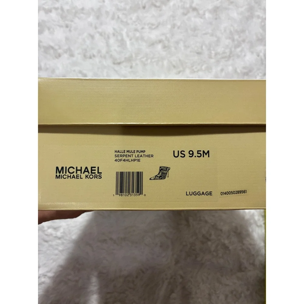Michael Kors Brown Snakeskin Leather Mules Pointed Toe 9.5M NWT $179
